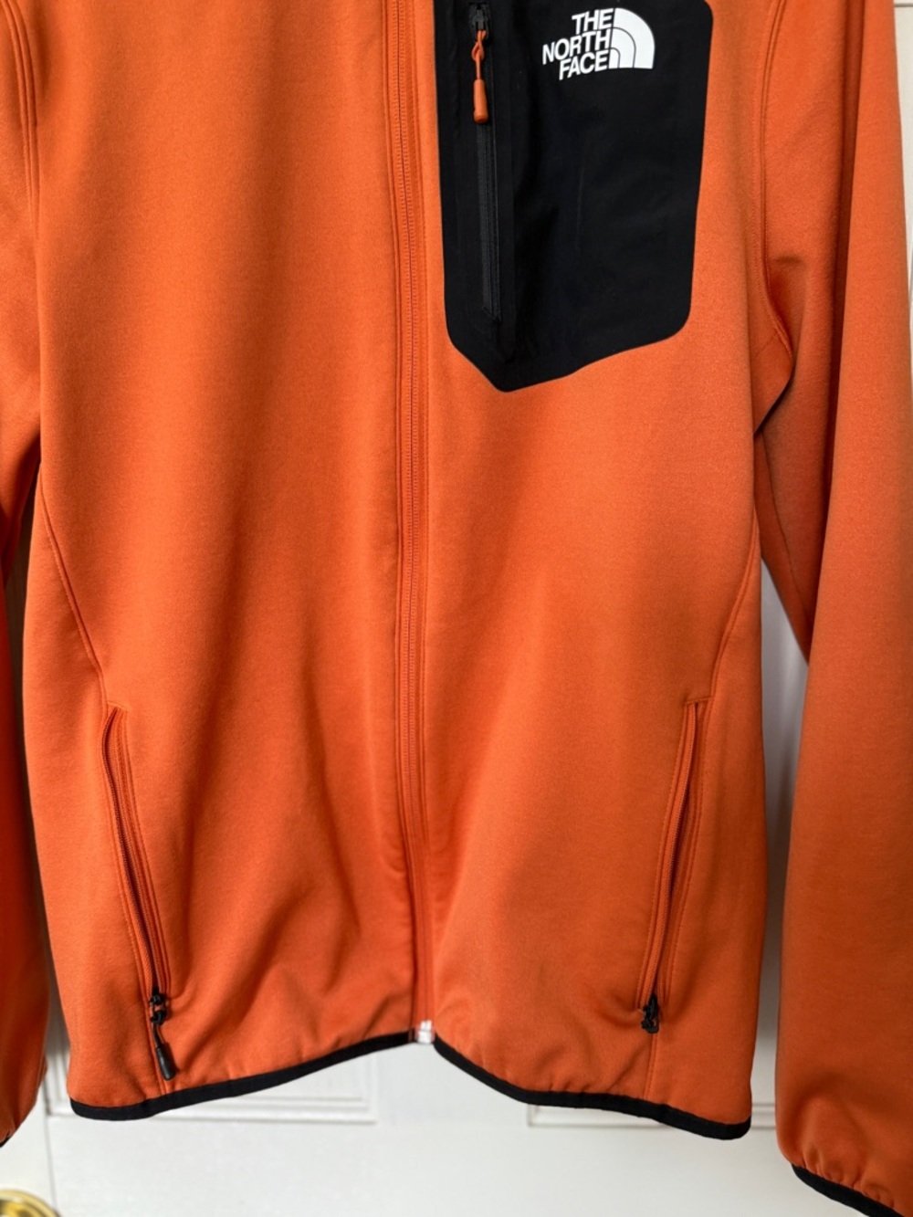 The North Face Mens Small Orange Full Zip Jacket Fleece Outdoor Layer - Picture 4 of 16